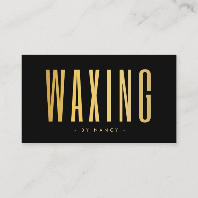 Cartão De Visita Waxing Black And Gold  (Frente)