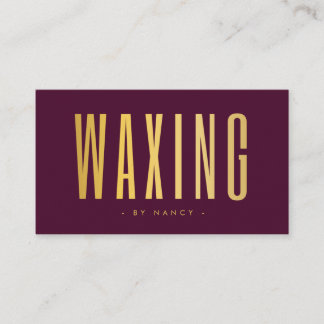 Cartão De Visita Waxing Burgundy And Gold 