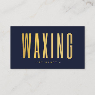 Cartão De Visita Waxing Navy And Gold 