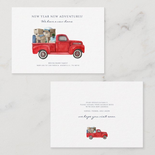 Cartão De Visita We Moved New Address Moving Announcement (Frente/Verso)