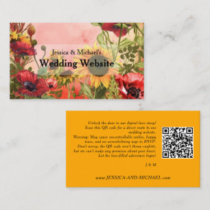 Cartão De Visita Web site de casamento com código de 🌻 com QR