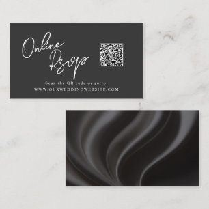 Cartão De Visita Web site de satélite preto de código QR RSVP Onlin