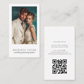 Cartão De Visita Wedding Photographer Photo Personalized QR Code