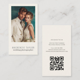 Cartão De Visita Wedding Photographer Photo Personalized QR Code