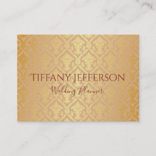 Cartão De Visita Wedding Planner Dourado Damask