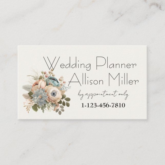 Cartão De Visita Wedding Planner Floral (Frente)