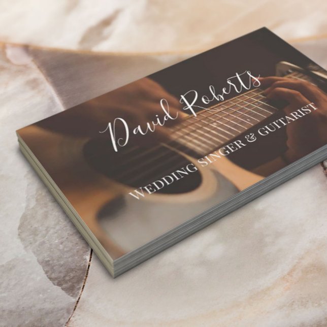 Cartão De Visita Weding Singer & Guitarist Typografia (Criador carregado)