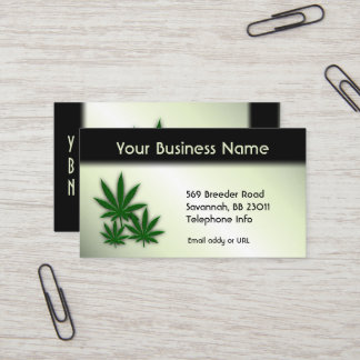 Cartão De Visita Weed Business Green de dois lados