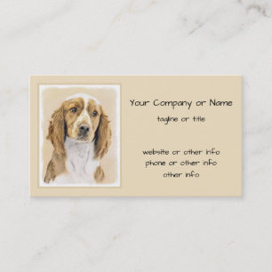 Cartão De Visita Welsh Springer Spaniel Painting - Arte Original De