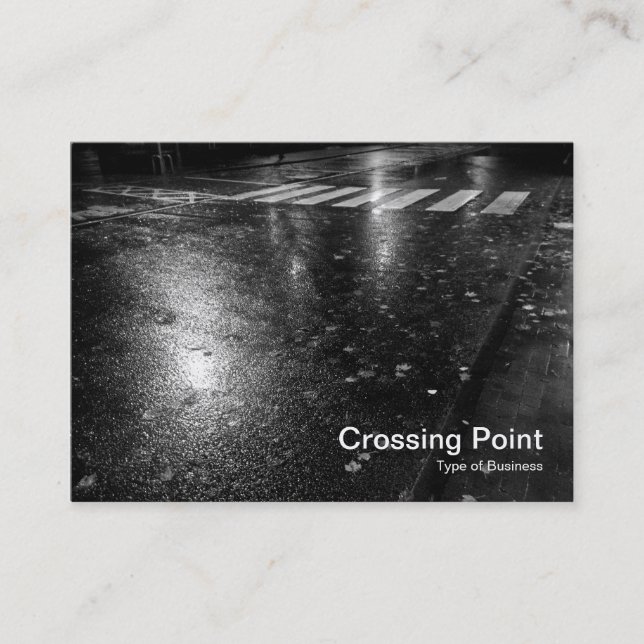 Cartão De Visita Wet Autumn Road à noite (Frente)