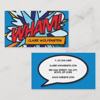 Cartão De Visita WHAM Diversão Retro Quadrinho