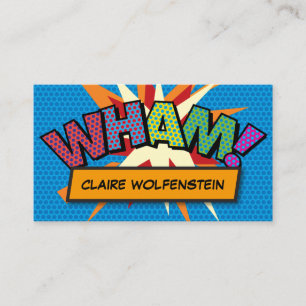 Cartão De Visita WHAM Diversão Retro Quadrinho