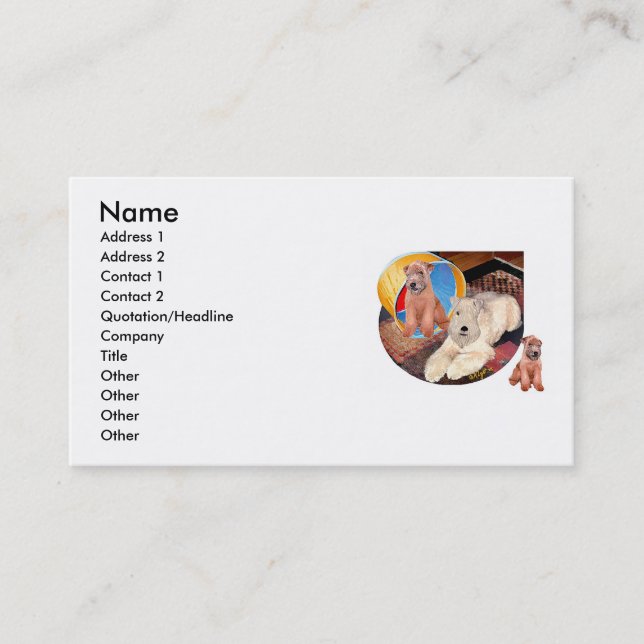 Cartão De Visita Wheaten Terriers & Hoop (Frente)