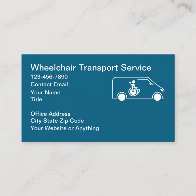Cartão De Visita Wheelchair Medical Transport Business Cards (Frente)