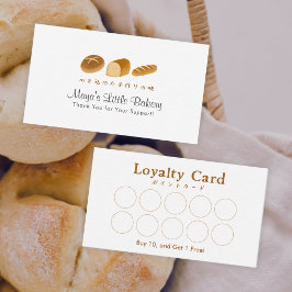 Cartão De Visita Whimsical Bread Home Bakery Loyalty Rewards