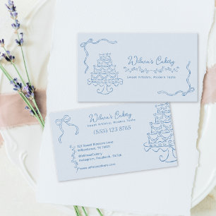 Cartão De Visita Whimsical Drawn Casamento Cake Bakary Business
