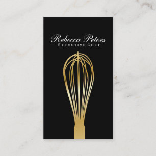 Cartão De Visita Whisk (ouro) o mestre culinário de  