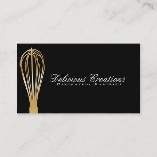 Cartão De Visita Whisk (ouro) o mestre culinário de  