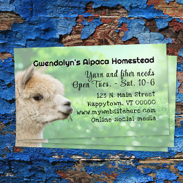 Cartão De Visita White Alpaca Knitting Fiber Business Card