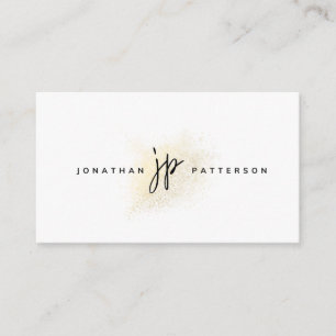 Cartão De Visita White and gold minimalist business card