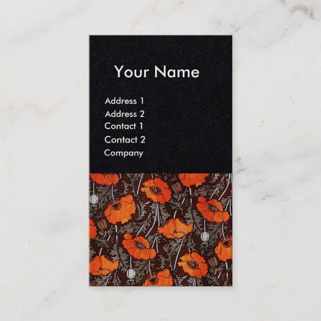 Cartão De Visita White Black Paper - Ruby Floral Monograma de POPPI (Frente)