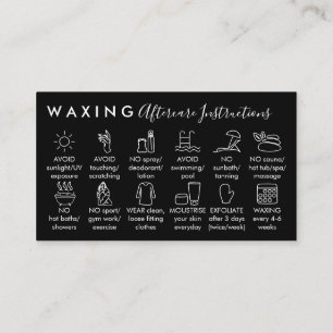 Cartão De Visita White Black Waxing após cuidados doze conselhos