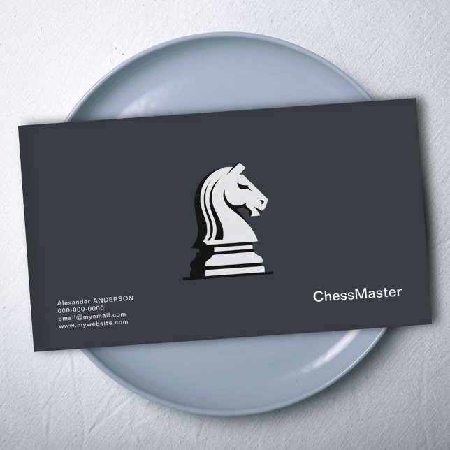 Cartão De Visita White Chess Knight (White Chess Knight Business Card)