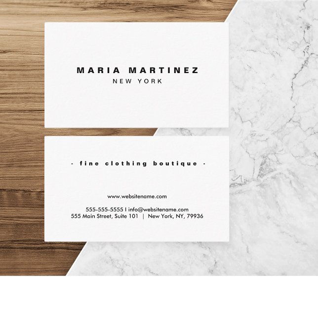 Cartão De Visita White de luxo minimalista (Criador carregado)