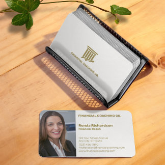 Cartão De Visita White do Treinador Financeiro
