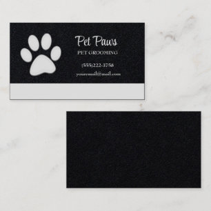 Cartão De Visita White Dog Paw no serviço de aliciamento de animais