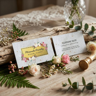 Cartão De Visita White Dourado Damask Handmade Paper Planner