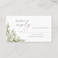 White Floral Greenerescência Casamento RSVP Inserç