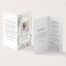 Cartão De Visita White Hydrangea Watercolor Orador Memorial Funeral