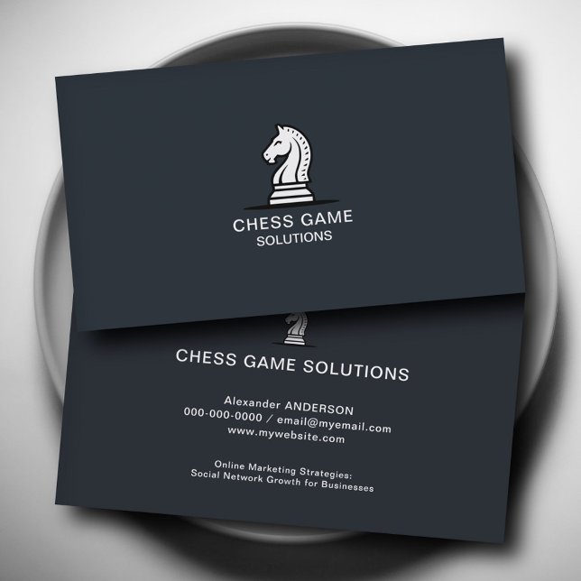Cartão De Visita White Knight Chess Piece (White Knight Chess Piece Business Card)