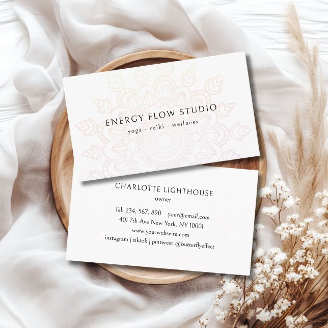 Cartão De Visita White Mandala (White Mandala Business Cards)
