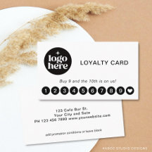 White Modern Logo Professional Loyalty Card