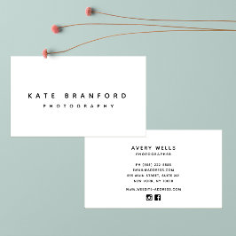 Cartão De Visita White Professional minimalista moderno