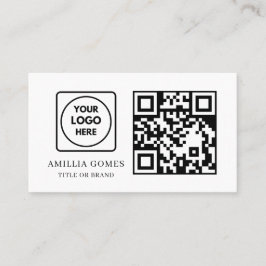 Cartão De Visita White QR Code | Modern Minimal Custom Contact