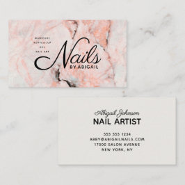 Cartão De Visita White Rose Marble Unhas Por "Name" No Site