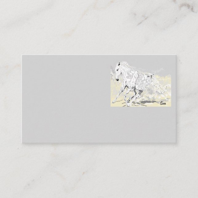 Cartão de visita White Stallion in Motion (Frente)