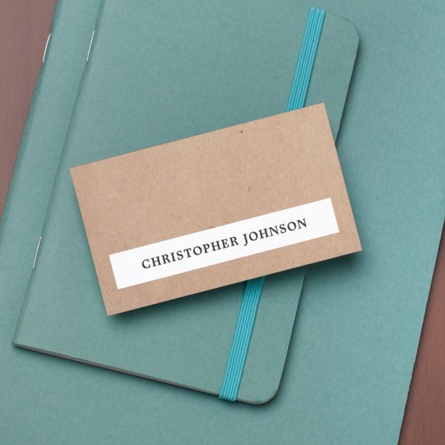 Cartão De Visita White Stripe Simples Moderno Elegante - Livro Kraf (Criador carregado)