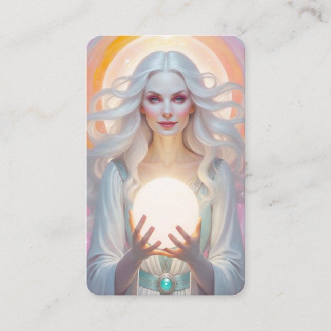 Cartão De Visita White Witch Oracle Cards (Frente)