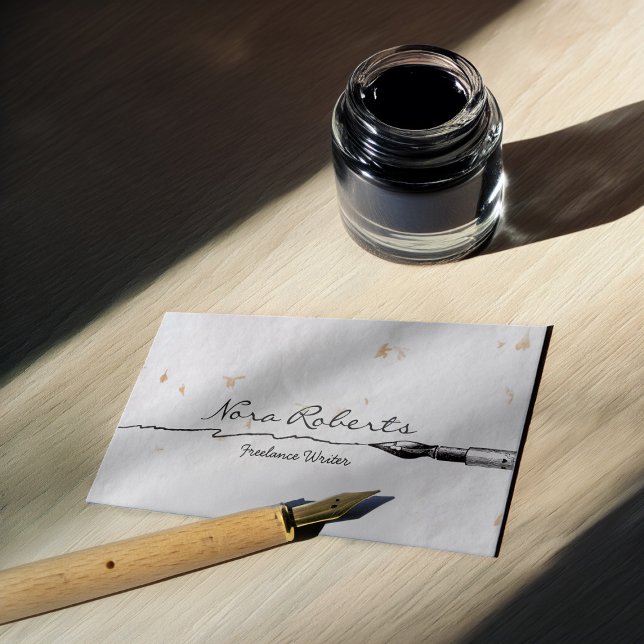 Cartão De Visita White Writers Autores Pretos Dip Caneta Publicação (Criador carregado)