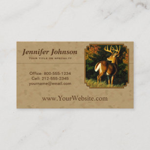 Cartão De Visita Whitetail Buck Deer Hunting Tan
