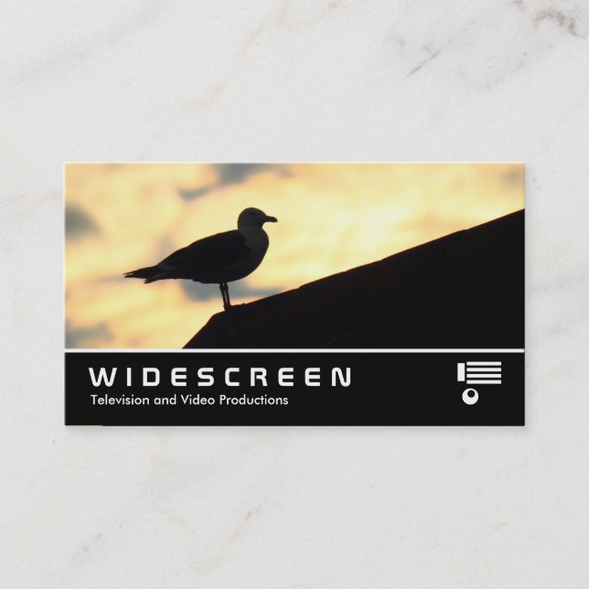 Cartão De Visita Widescreen 0475 - Herring Gull Sunset (Frente)