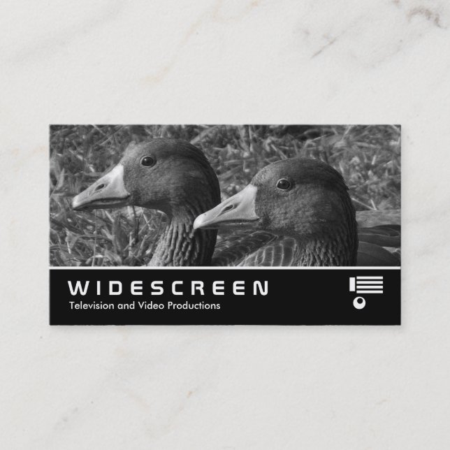 Cartão De Visita Widescreen 355 - Greylag Geese B&W (Frente)