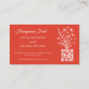 Cartão De Visita Wildflower Elegance-Registry e Honeymoon-