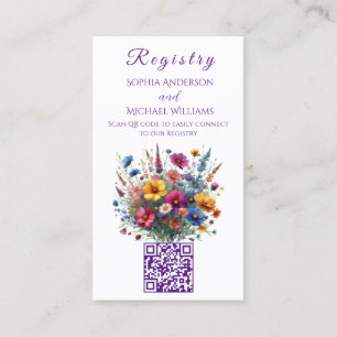 Cartão De Visita Wildflower Elegance-Registry-Honeymoon Business Ca