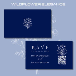 Cartão De Visita Wildflower Elegance-RSVP-Código QR-