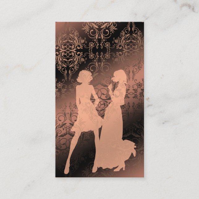 Cartão De Visita Wildflowers do damasco, preto completo das sombras (Frente)
